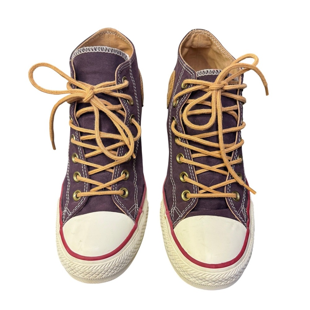 Converse‎ Chuck Taylor All Star Lux Wedge Plum Purple Suede Sneakers Womens 9 - Picture 3 of 9